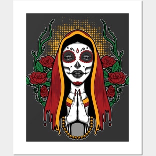 Day of the Dead Praying Woman Posters and Art